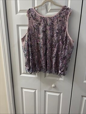 torrid Pink Lavender Sequin Mesh Tank Top